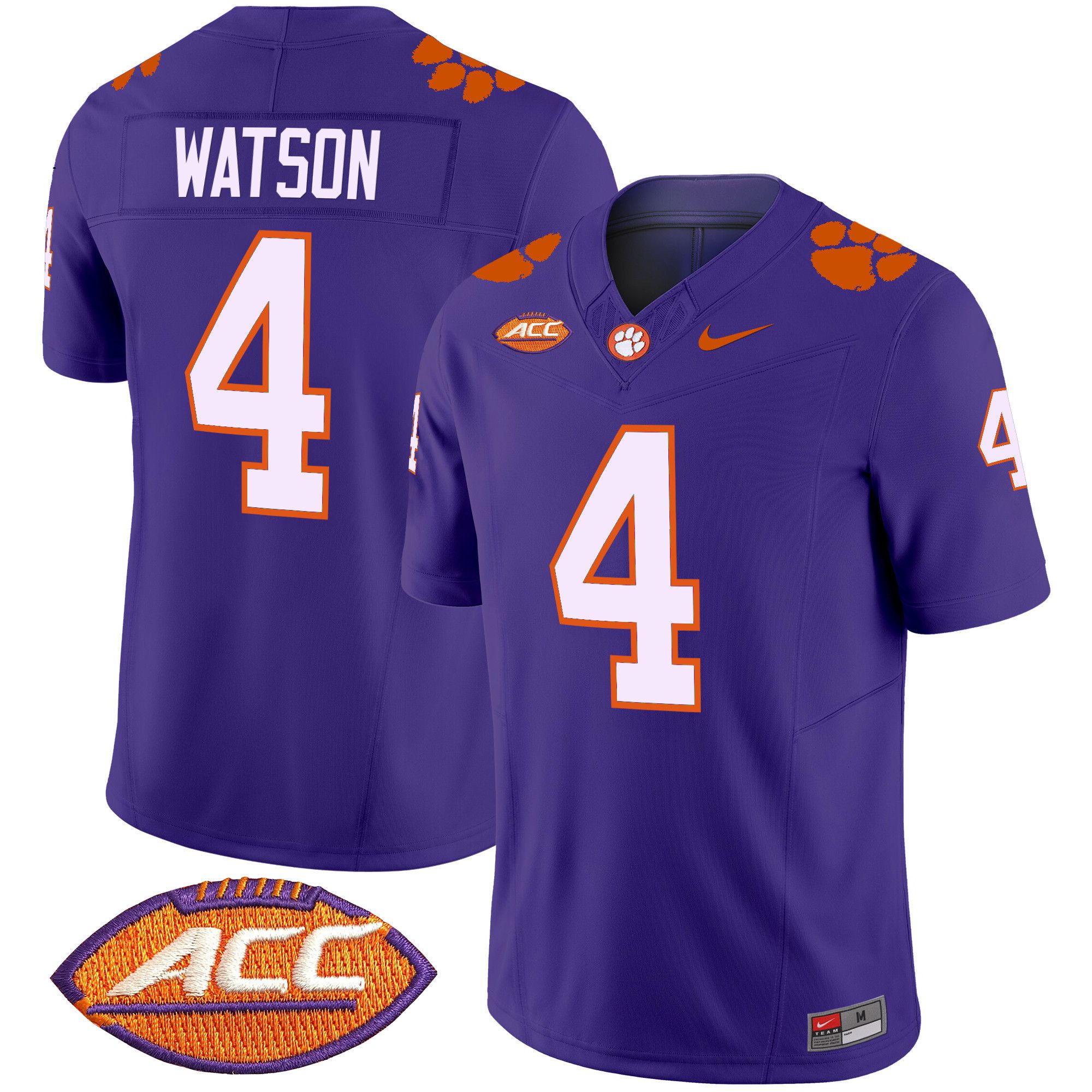 Men Clemson Tigers #4 Watson Purple 2024 Nike Vapor Limited NCAA Jersey